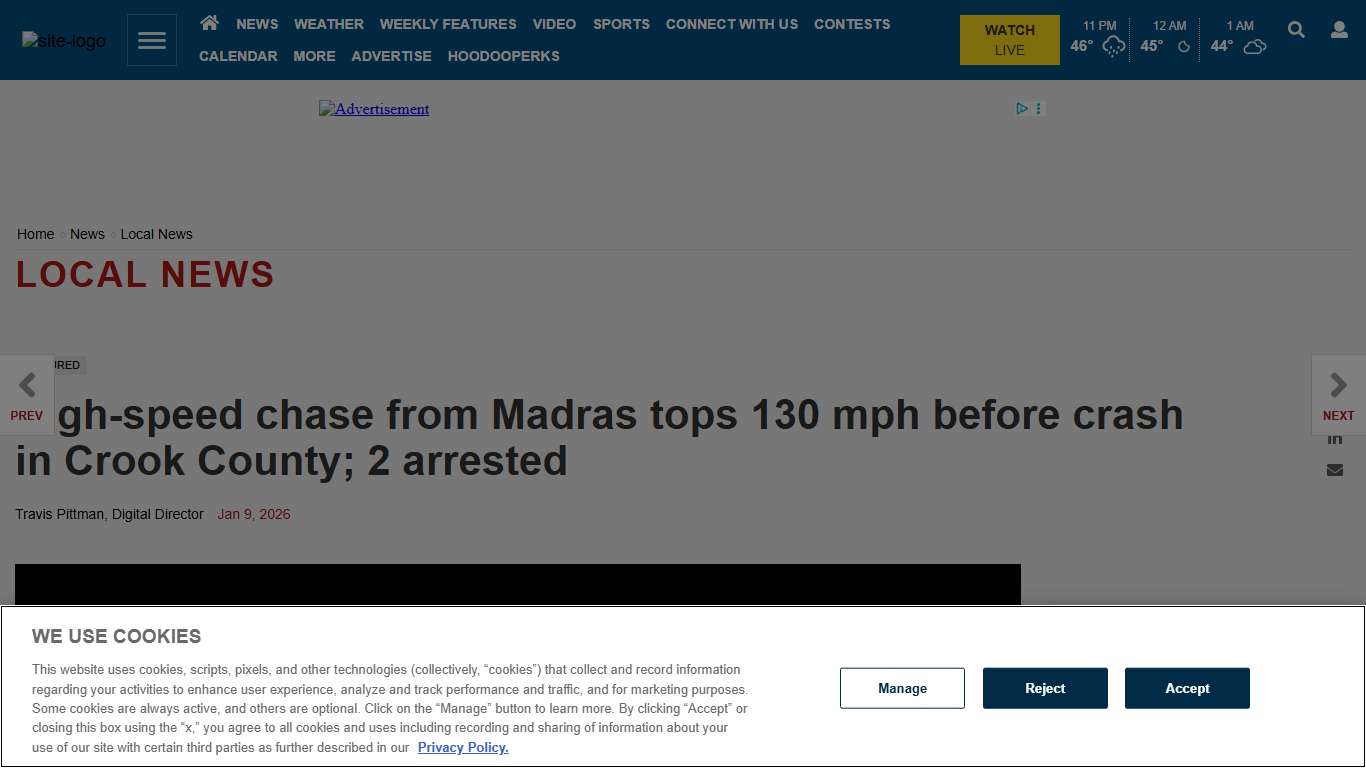 130 mph Madras to Prineville chase ends in crash; 2 arrested Local News centraloregondaily.com